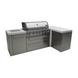 Mont Alpi 6-Burner 115000 BTU 90 Degree Stainless Steel Modular Kitchen Barbecue Island Gas Grill