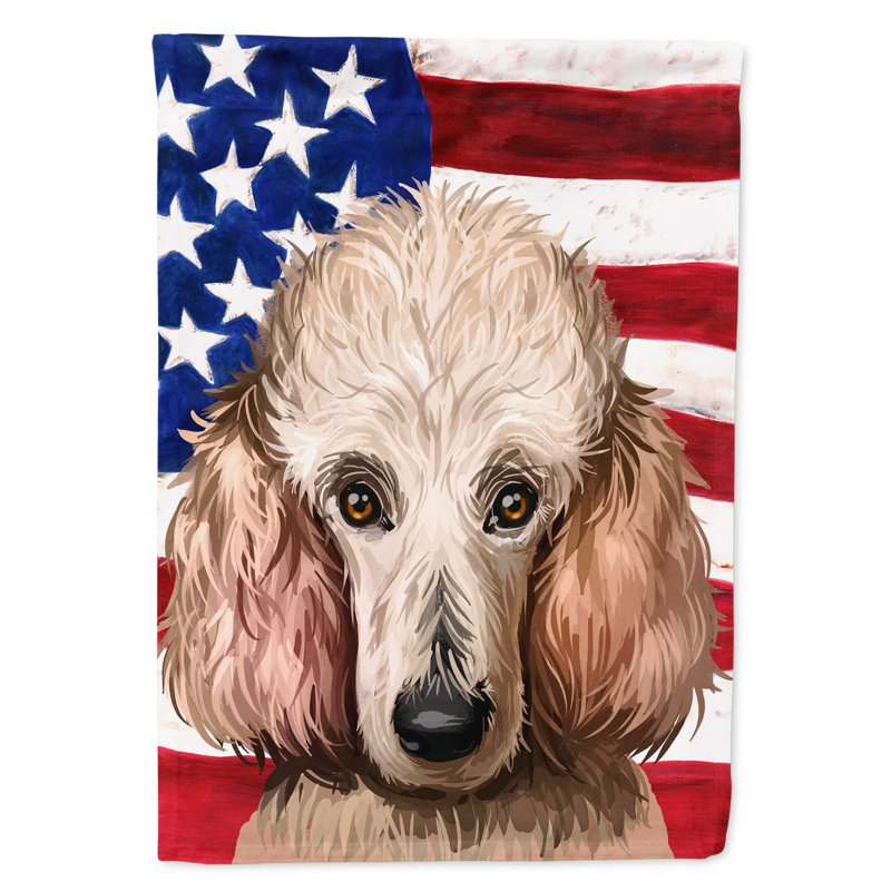 Double Sided 15'' H x 11'' W Polyester Independence Day Garden Flag, Poodle