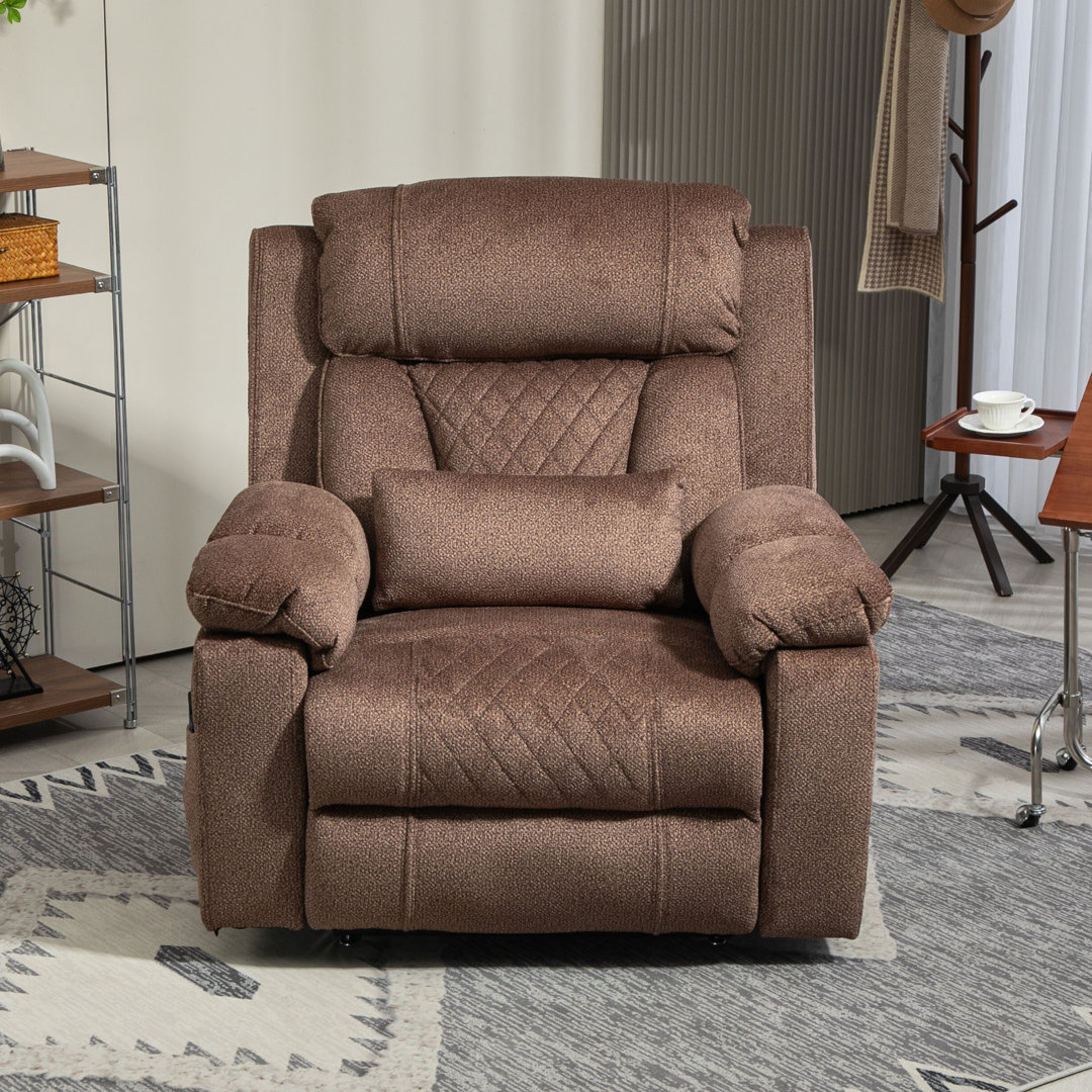 Power Lift Recliner For Elderly 28-inch Wide Seat – Lay Flat Lift Chair With Heat Massage - Flip Arm Storage Cup Holders - Usb Type C Charging - Lumbar Pillow – Big Tall 400 Lbs Latitude Run® Body 