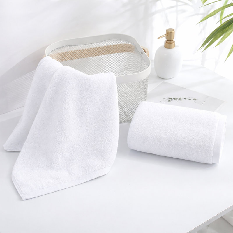 Hand Towels with Hanging Loop (4-Pack 16x28in), Organic Cotton, Siro Spun, Quick-Dry & Super Absorbent Durable for Bathroom & Gym, Vacuum-packed, OEKO-TEX Certified, White