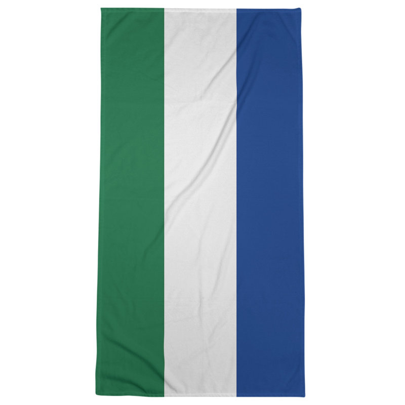 Bath Towel, Green/White/Royal Blue