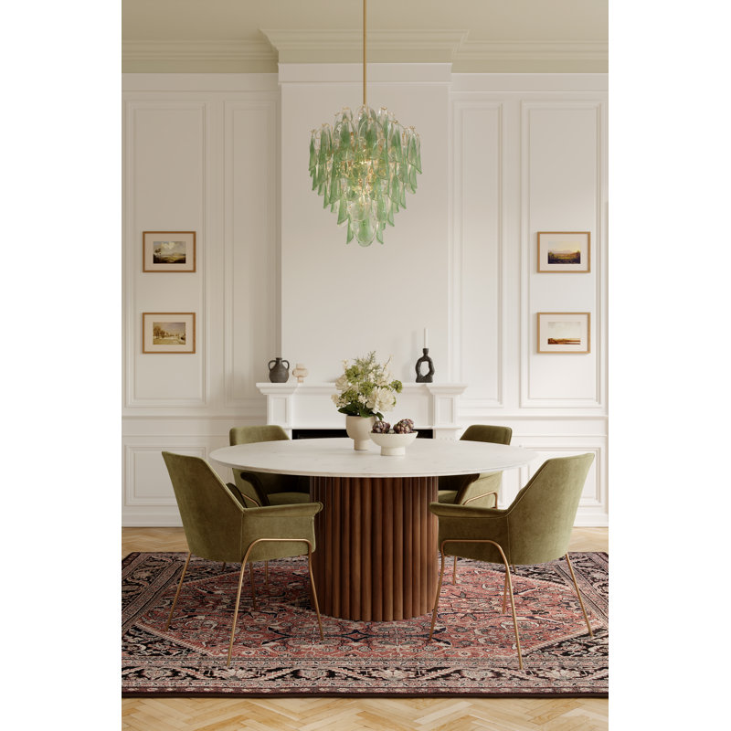 Luminaire suspendu 22,5 po Verla Crest, Transparent / vert