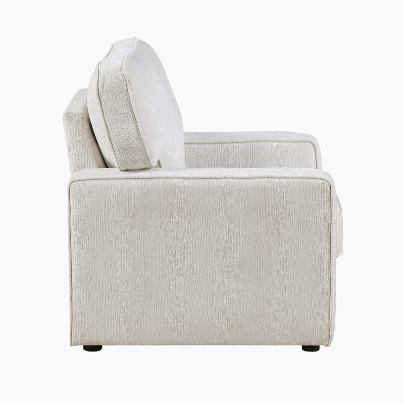 Fauteuil d'appoint Levid, Chenille beige