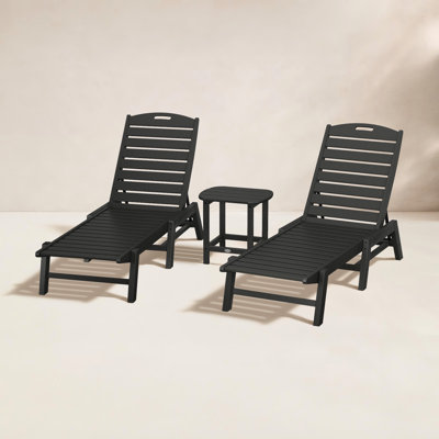 POLYWOOD® Nautical 24" Patio Chaise Lounge Set