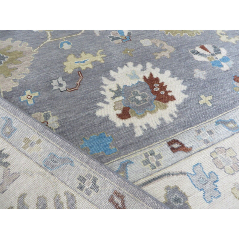 Tapis unique gris de 11 pi 10 po x 14 pi 11 po