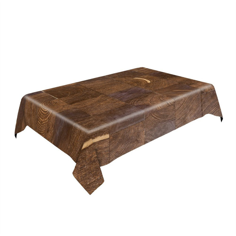 Nappe rectangulaire à carreaux grain de bois foncé pour salle à manger, rectangulaire, L 60 x l 86