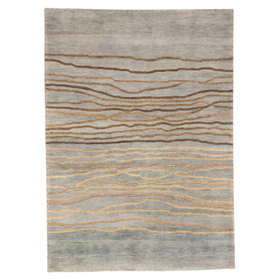Peshawar Ziegler Blue Rug 5'0" x 6'11"