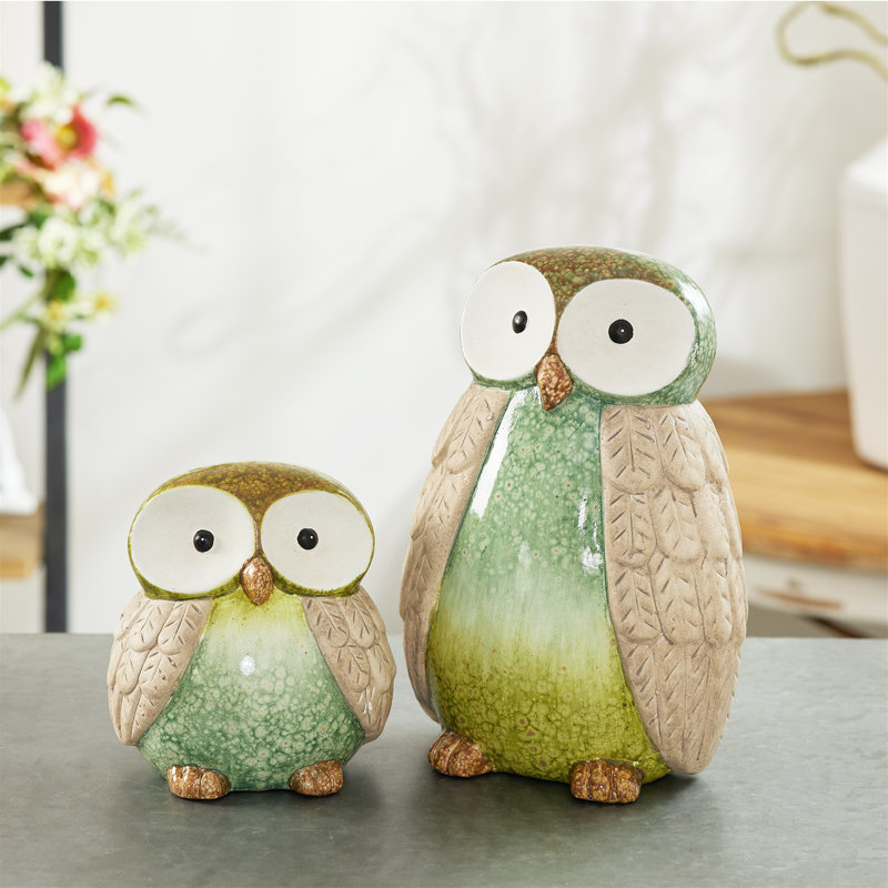 Terra Cotta Owl Decor (ensemble de 2)