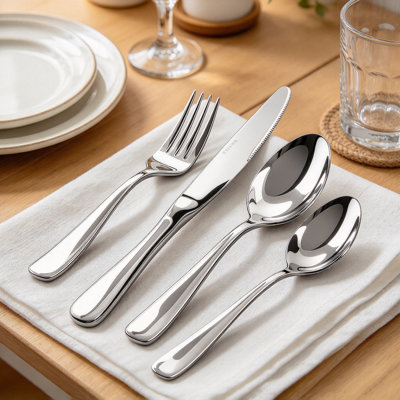 Silverware Set for 8, 40 Piece Stainless Steel Cutlery Flatware Set, Mirror Finish Dishwasher Safe for Wedding Party Thanksgiving Housewarming Gift