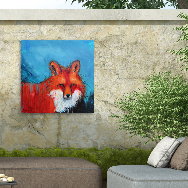 Grande toile d'extérieur rouge Karrie Evenson, H 14 po x l 14 po