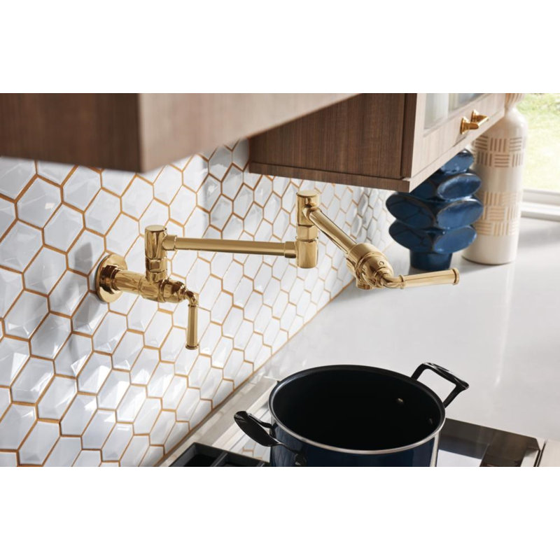 Rook® Wall Mount Pot Filler, Luxe Gold