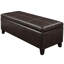 Banc de rangement contemporain avec repose-pieds rectangulaire en similicuir, assemblé