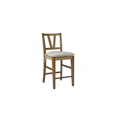 Chaise à hauteur de comptoir à lattes à hauteur de comptoir - Amande (ensemble de 2)