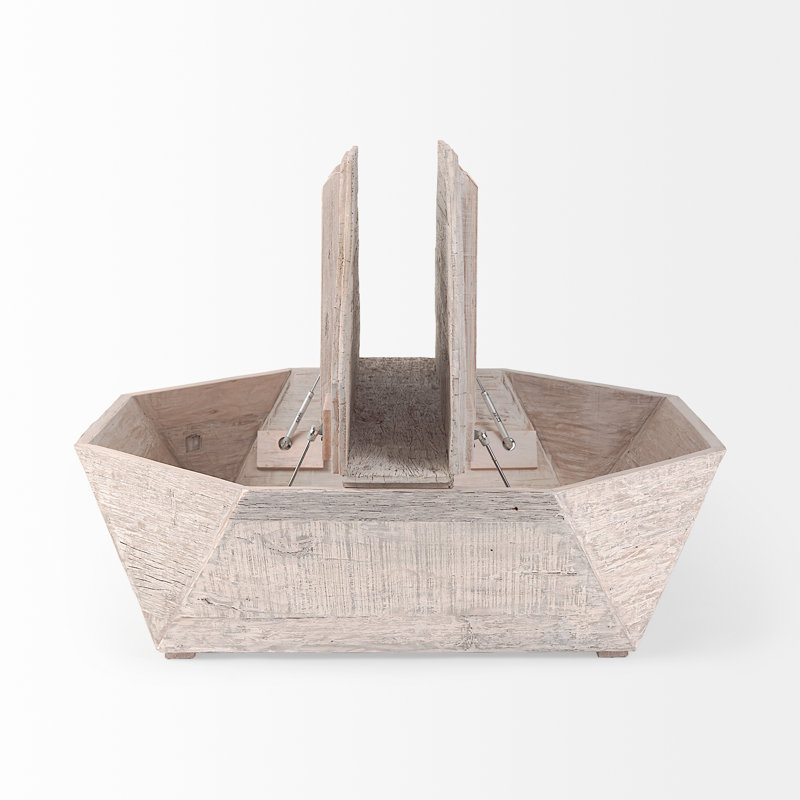 Table basse avec rangement à blocs de bois massif Phillips