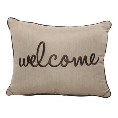 Welcome Sunbrella Indoor / Outdoor Lumbar Pillow Cover & Insert
