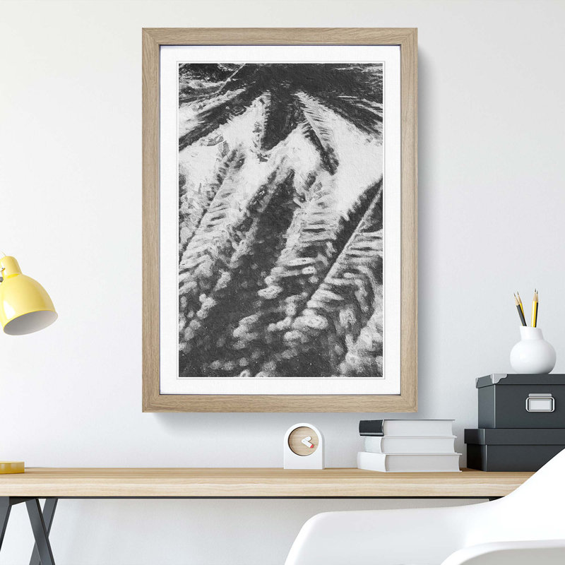 Palm Tree Shadows - Framed Print, 48cm H x 36cm W x 2cm D, Oak Framed