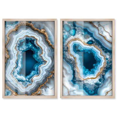 Gilded Glam Gallery Set Geode Shadowbox Print by Art Remedy