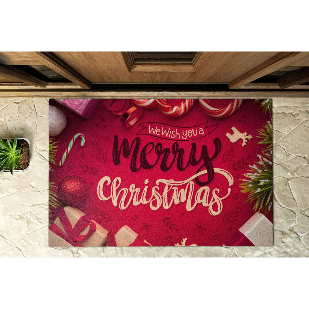 Weihnachtsdekoration 60 x 90 cm Rutschfeste Türmatte für draußen