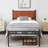 Nirvaan Vegan Leather Metal Platform Bed-519640681