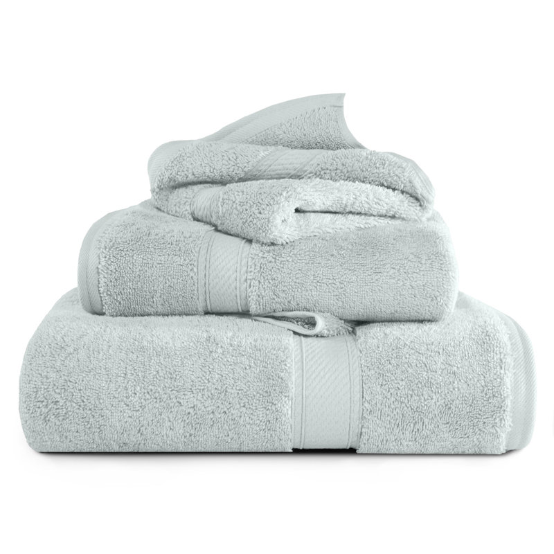 Scotia Egyptian Cotton Bath Towel Set, Sea Foam, 3Pc Towel Set  (1Bath, 1Hand, 1Face)