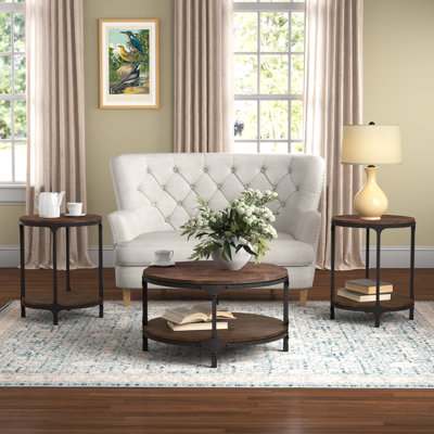 Carolyn 3 - Piece Solid Wood Living Room Table Set
