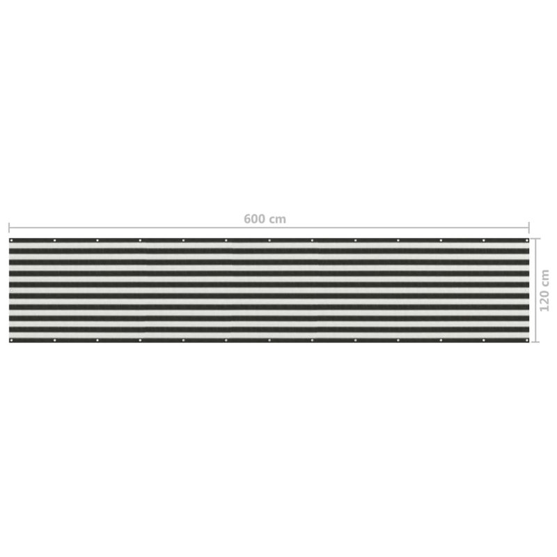 Ceti Anthracite/White Vinyl Fence Panels, 120cm H x 600cm W x 0.15cm D
