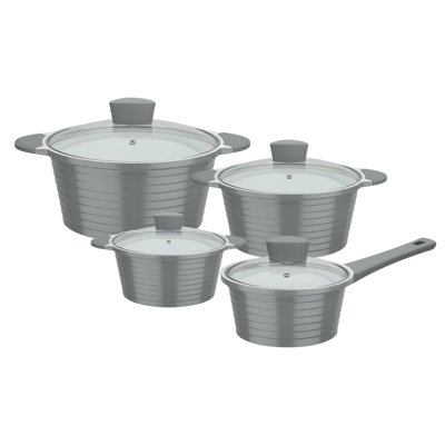 8-tlg. antihaftbeschichtetes Kochgeschirr-Set aus Aluminium
