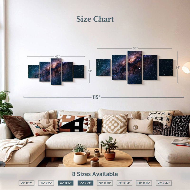 'Stars In Milky Way, 24" H x 55" W