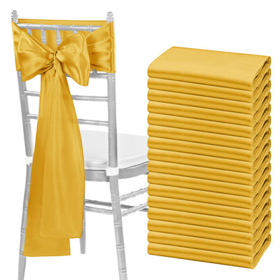 60 Pcs Satin Chair Sashes Bows Universal Chair Cover For Wedding Reception Restaurant Event Decoration Banquet,party,hotel Event Decorations (7 X 108 Inch)