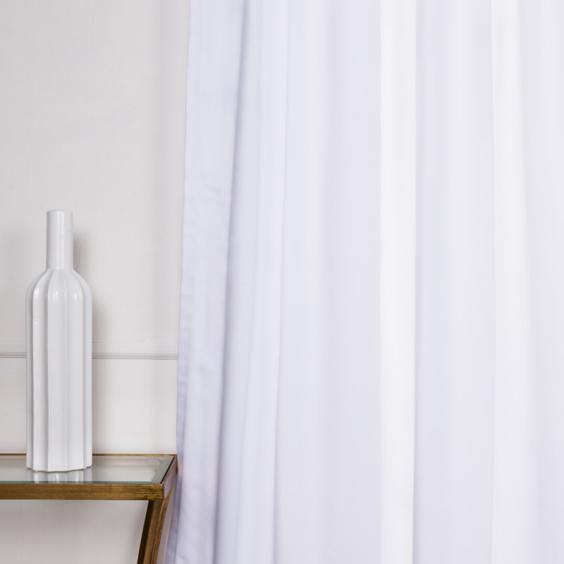 Rideau en mélange de coton Desma, L 52 po x L 84 po, Blanc