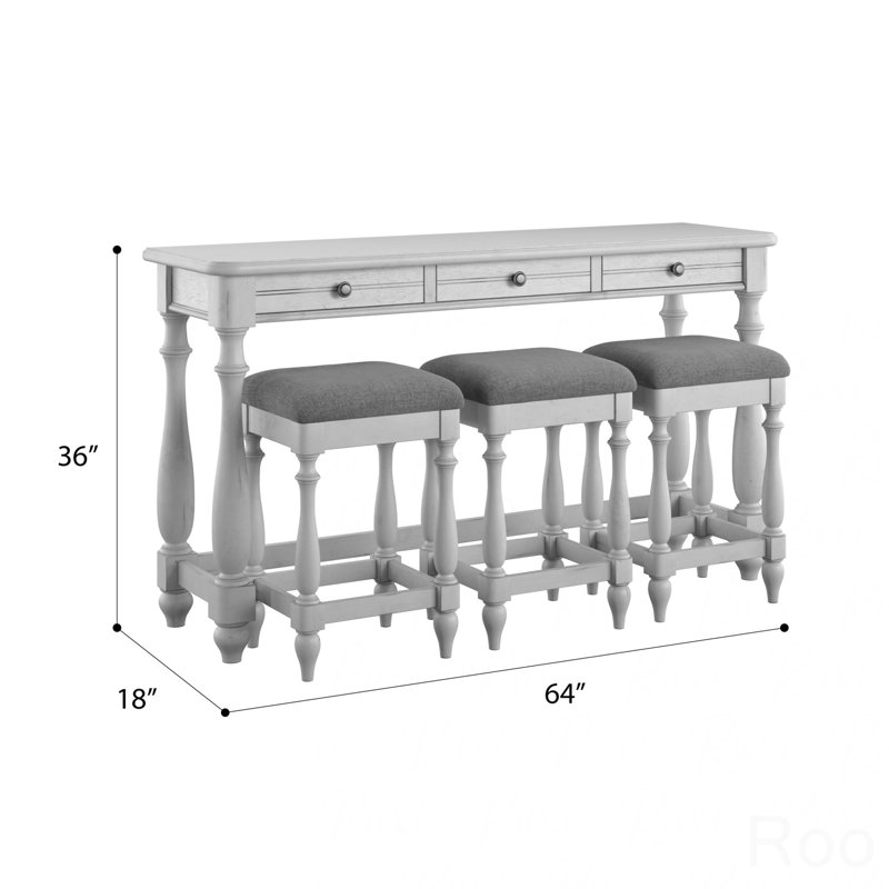 Table With Three Dining Stools