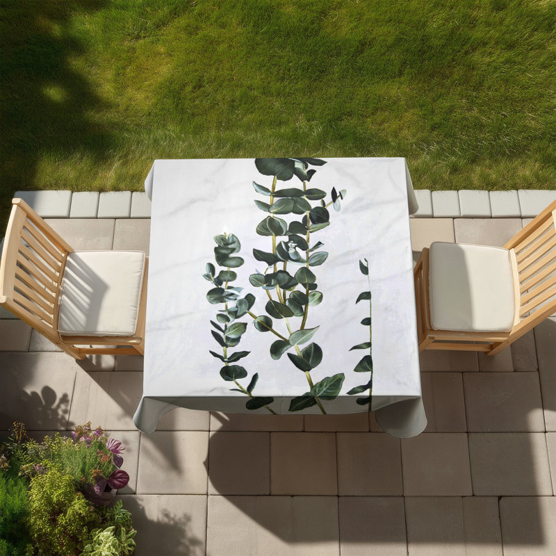 Eucalyptus Stems Tablecloth - Minimalist Botanical Decor