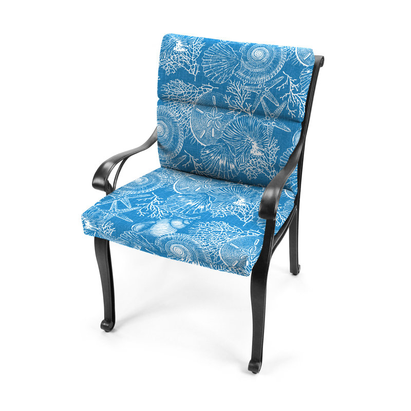 22" x 44" Outdoor Chair Cushion with Ties and Loop (Set of 2)