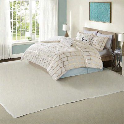 Ensemble de literie 5 pièces contemporain, microfibre brossée, confort et style pour la maison