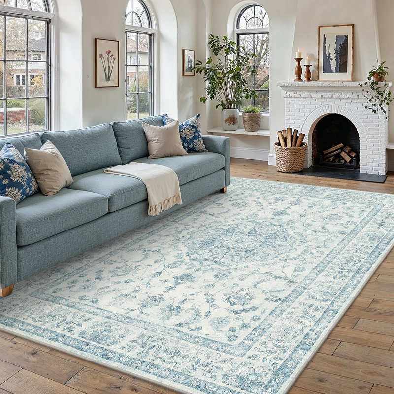 Tapis oriental lavable avec envers antidérapant Vicky, Rectangle 9 pi x 12 pi
