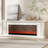 White Solid Wood TV Cabinet Fireplace