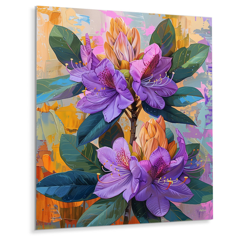 Vibrant violet rhododendron Summer Symphony II - salon d'art mural rhododendron, Métal métal, H 24 po x l 32 po