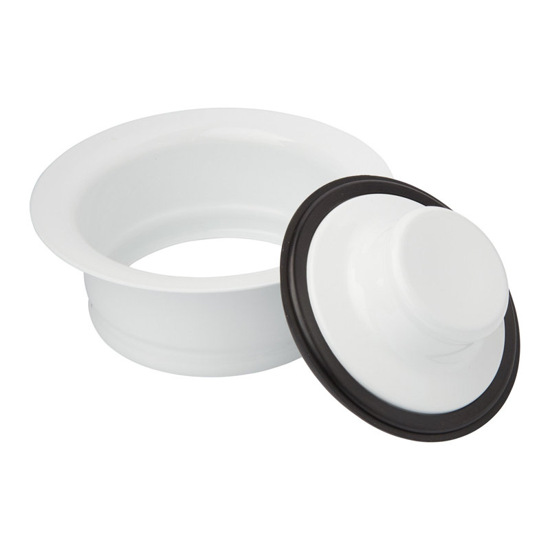Brass Disposer Flange & Stopper, White
