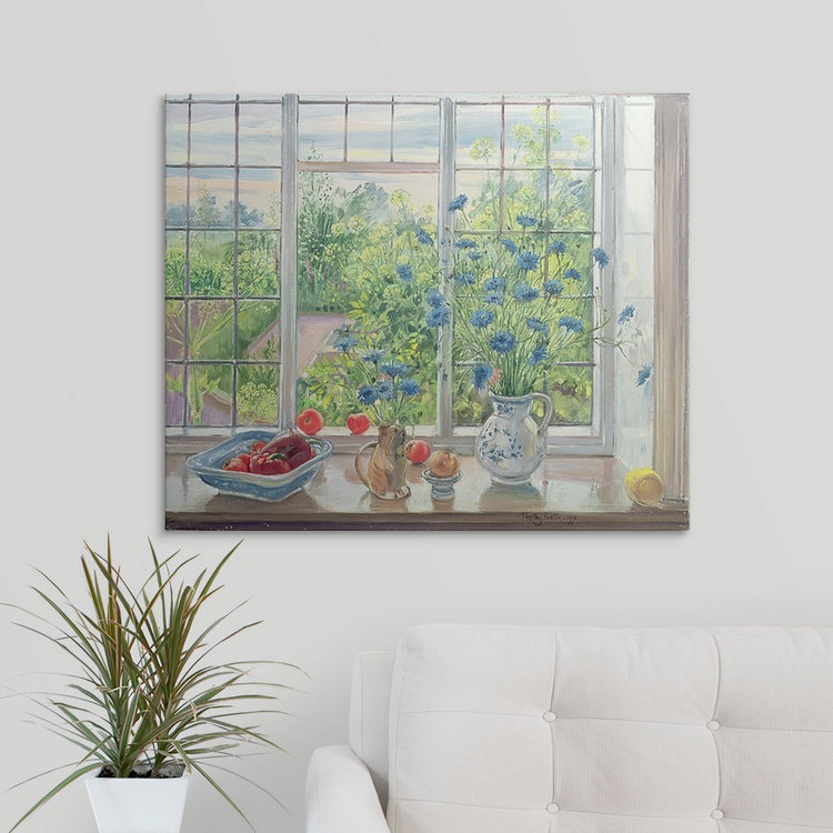 «Yonkers Cornflowers and Kitchen Garden» par Timothy Easton, reproduction d'art, H 24 po x l 30 po x P 1,25 po, Toile