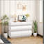 Commode élégante à 6 tiroirs avec un design sans poignée, un grand rangement pour l'organisation de la chambre à coucher et un attrait esthétique-1815904592