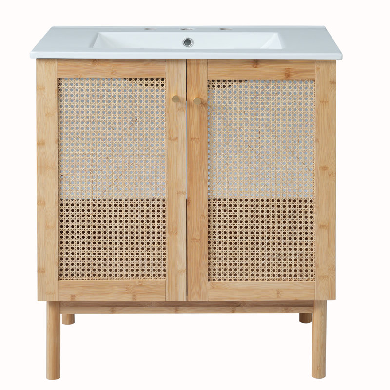 Meuble-lavabo de salle de bain avec lavabo en céramique