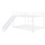 Lit superposé double au-dessus de double avec glissières et barrières de sécurité, blanc-710658979