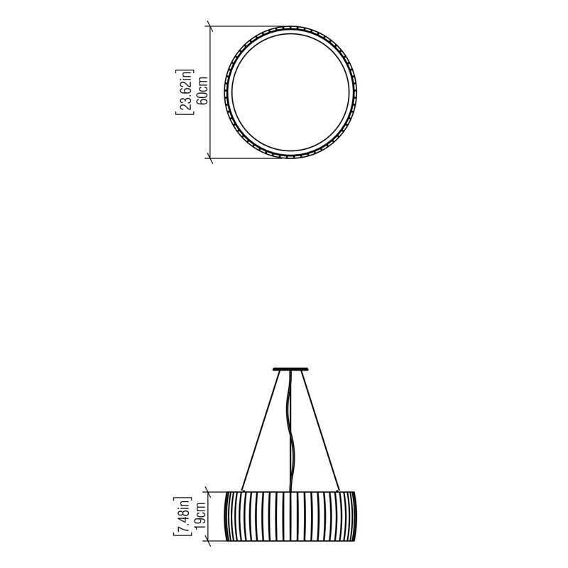 Barril Chandelier, Organic Cappuccino, 7.48" H x 23.62" W x 23.62" D, 3