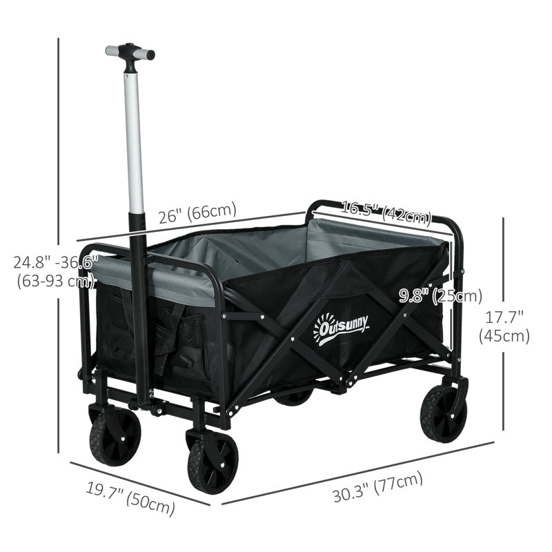 36.6'' H x 19.7'' W Utility Cart with Wheels