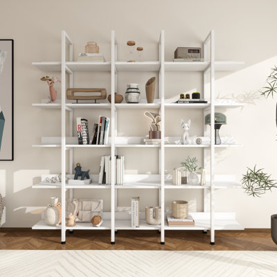 70.7"H*70.9"W 5-tier Wood Industrial Etagere Bookcase