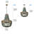 3-Lights Wood Beaded Chandelier, Rustic Vintage Farmhouse Pendant Light,Boho Light Fixtures Bohemia Blue Beach Ceiling Light for Living Room, Bedroom, Kitchen Island