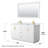 Miranda 60" Freestanding Double Bathroom Vanity with Marble Top with 58" Mirror-2067144771-2067144773