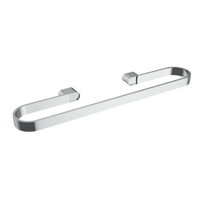 Flow Wall-Mounted 18" Towel Bar - Chrome, Premium Brass Construction, Installation Hardware Included