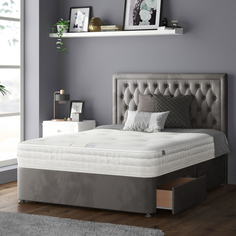 Scarborough Upholstered Headboard, Gray, Double (4'6)