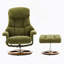 Fauteuil inclinable ergonomique avec repose-pieds, méridienne moderne pivotante à 360 ° avec repose-pieds, tissu chenille, massage par vibration à 5 points, siège chauffant et dossier réglable à 140 °